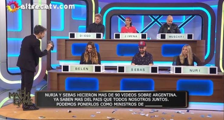 Sebastián y Nury como invitados en Match Game, eltrece